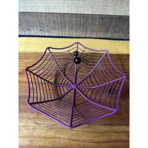 Spider Web Purple Bowl W/ Spider (Metal) 10”